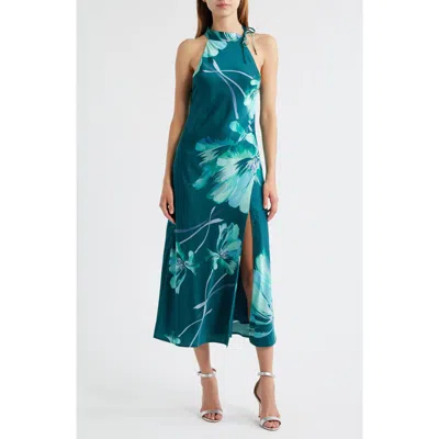 HUTCH HUTCH FLORAL MOCK NECK SLEEVELESS DRESS