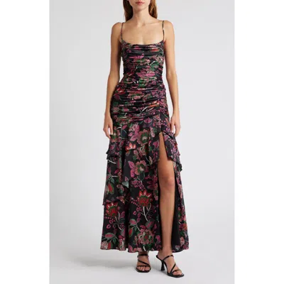 Hutch Floral Print A-line Dress In Black Floral