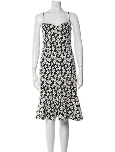 Pre-owned Hutch Floral Print Knee-length Dress In Multi
