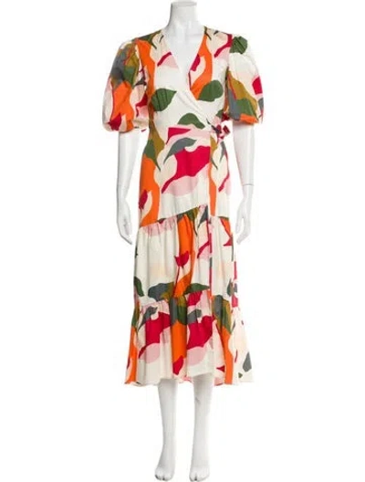 Pre-owned Hutch Floral Print Long Dress In Multi