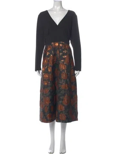 Pre-owned Hutch Floral Print Long Dress In Multi