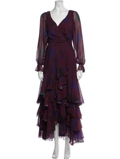 Pre-owned Hutch Floral Print Long Dress In Multi