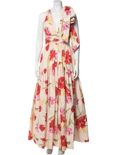 Pre-owned Hutch Floral Print Long Dress In Multicolor