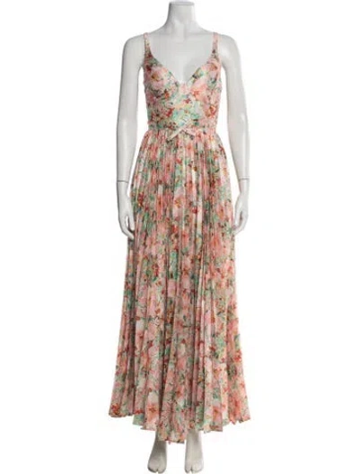 Pre-owned Hutch Floral Print Long Dress W/ Tags In Multi