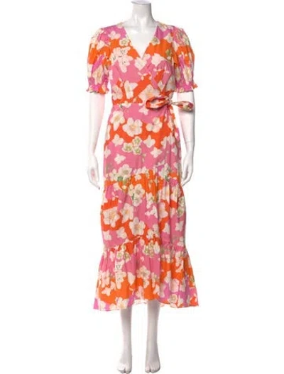 Pre-owned Hutch Floral Print Long Dress W/ Tags In Pink