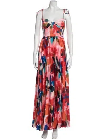 Pre-owned Hutch Floral Print Long Dress W/ Tags In Red
