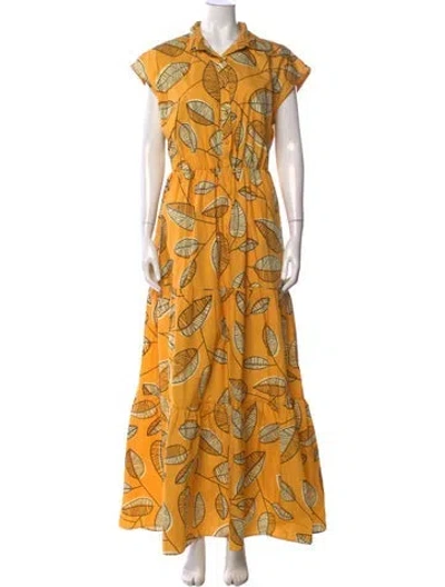 Pre-owned Hutch Floral Print Long Dress W/ Tags In Yellow