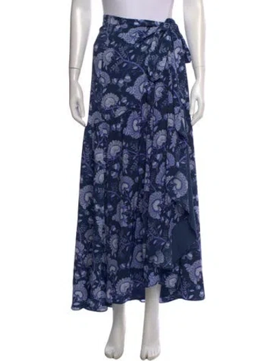 Pre-owned Hutch Floral Print Long Skirt W/ Tags In Blue