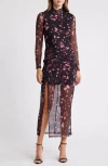 HUTCH HUTCH FLORAL PRINT LONG SLEEVE DRESS