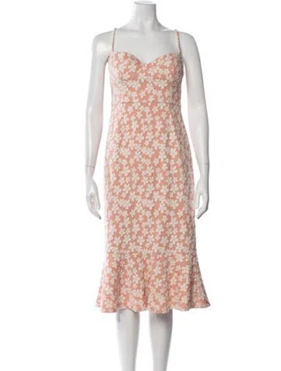 Pre-owned Hutch Floral Print Midi Length Dress In Multi