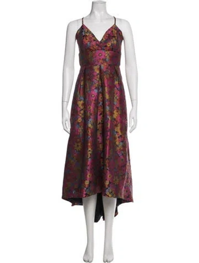 Pre-owned Hutch Floral Print Midi Length Dress In Multicolor