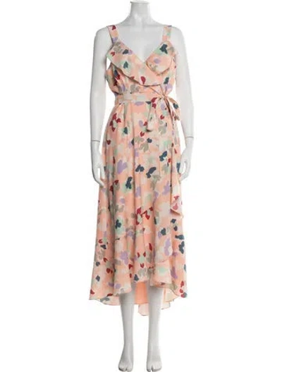 Pre-owned Hutch Floral Print Midi Length Dress In Multicolor