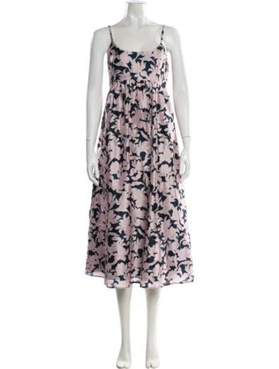 Pre-owned Hutch Floral Print Midi Length Dress In Pink