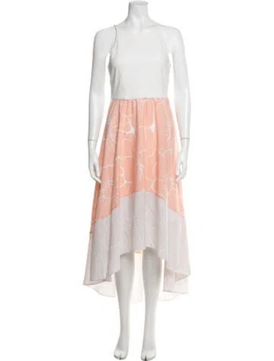 Pre-owned Hutch Floral Print Midi Length Dress In Pink