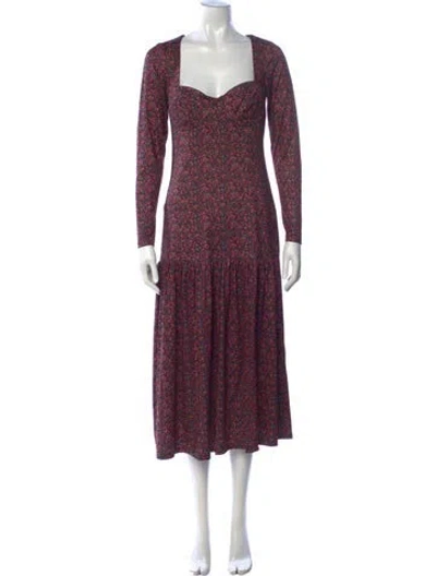 Pre-owned Hutch Floral Print Midi Length Dress W/ Tags In Multicolor