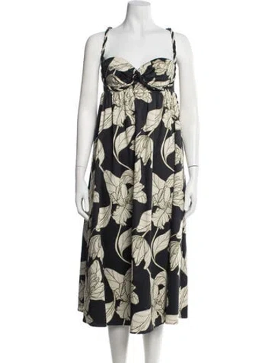 Pre-owned Hutch Floral Print Midi Length Dress W/ Tags In Neutrals