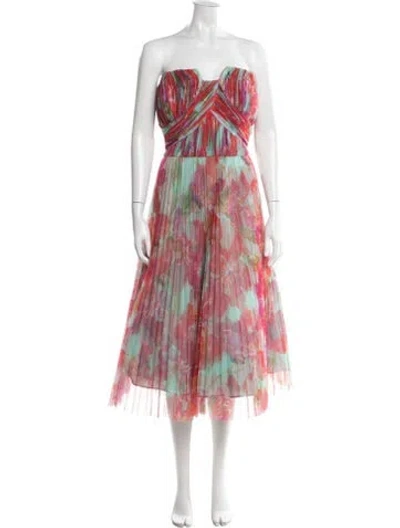 Pre-owned Hutch Floral Print Midi Length Dress W/ Tags In Pink
