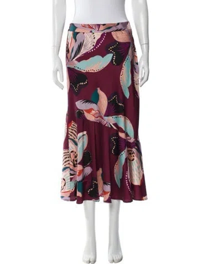Pre-owned Hutch Floral Print Midi Length Skirt In Multi