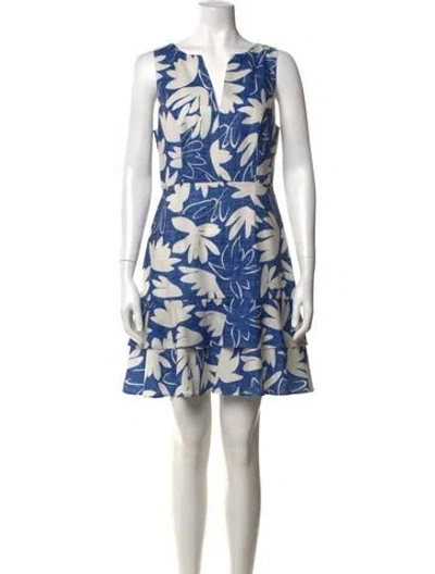 Pre-owned Hutch Floral Print Mini Dress In Blue
