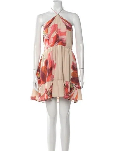 Pre-owned Hutch Floral Print Mini Dress In Multicolor