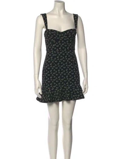 Pre-owned Hutch Floral Print Mini Dress In Neutral