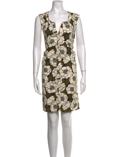 Pre-owned Hutch Floral Print Mini Dress In Neutrals
