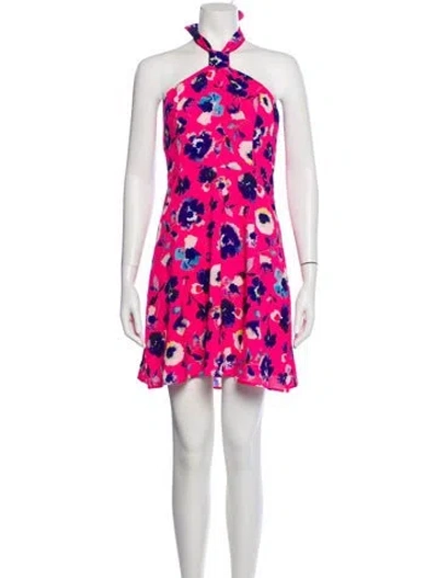 Pre-owned Hutch Floral Print Mini Dress In Pink