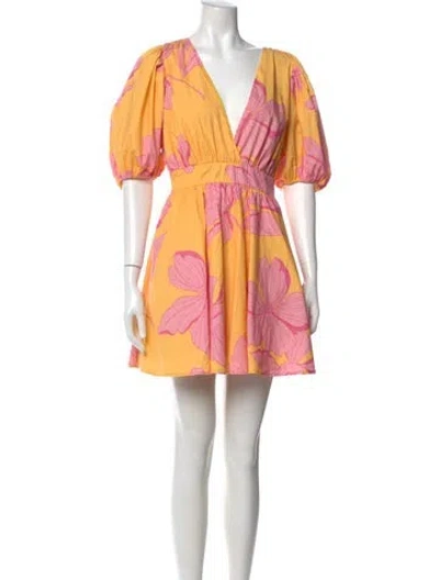 Pre-owned Hutch Floral Print Mini Dress In Pink