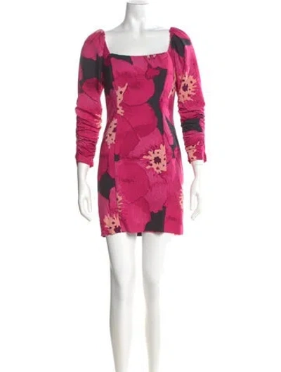 Pre-owned Hutch Floral Print Mini Dress In Pink