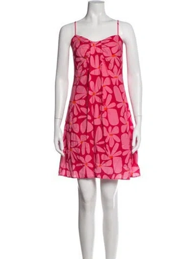 Pre-owned Hutch Floral Print Mini Dress In Pink