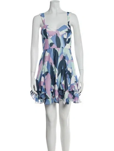 Pre-owned Hutch Floral Print Mini Dress In Purple