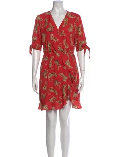Pre-owned Hutch Floral Print Mini Dress In Red