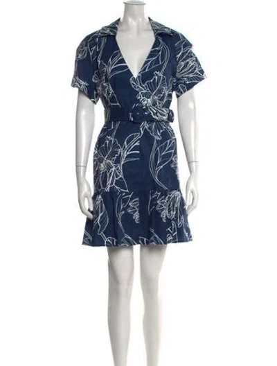 Pre-owned Hutch Floral Print Mini Dress W/ Tags In Blue