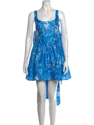 Pre-owned Hutch Floral Print Mini Dress W/ Tags In Blue
