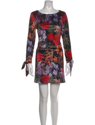 Pre-owned Hutch Floral Print Mini Dress W/ Tags In Red
