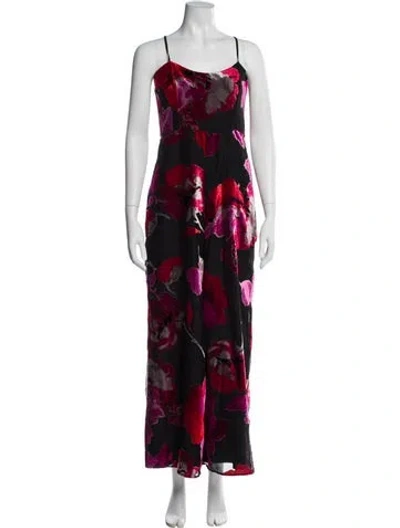 Pre-owned Hutch Floral Print Square Neckline Jumpsuit In Multi