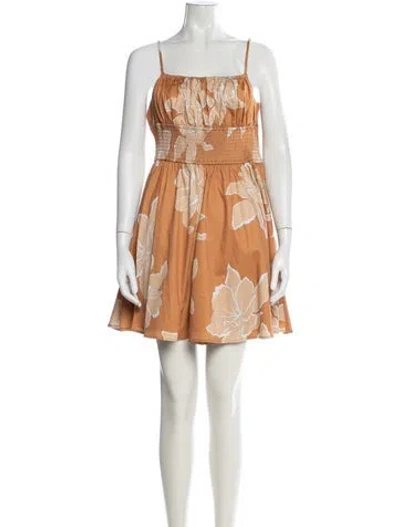 Pre-owned Hutch Floral Print Square Neckline Jumpsuit In Multi