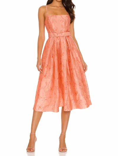 Hutch Floral Satin Midi Dress In Pink