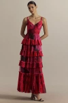 Hutch Freya Tiered Maxi Dress In Pink Blooming Floral In Pink