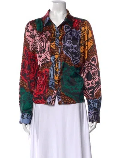 Pre-owned Hutch Graphic Print Long Sleeve Top W/ Tags In Multi