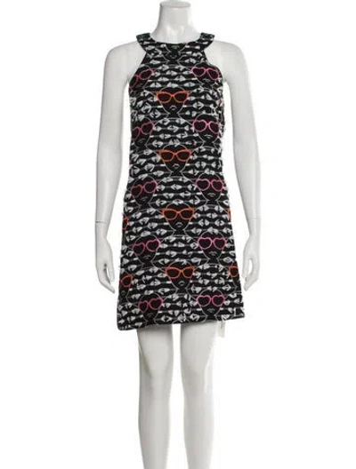 Pre-owned Hutch Graphic Print Mini Dress In Black