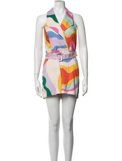 Pre-owned Hutch Graphic Print Mini Dress In Multicolor