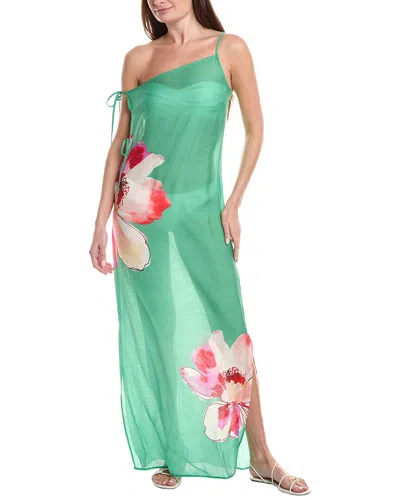 Hutch Gweny One-shoulder Cover-up Dress In Green