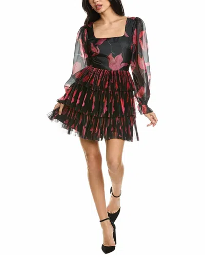 Hutch Hale Dress In Black Floral In Multi