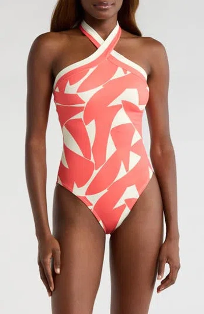 Hutch Halter One-piece Swimsuit In Orange