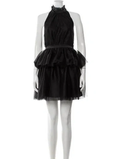 Pre-owned Hutch Halterneck Mini Dress In Black