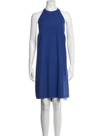 Pre-owned Hutch Halterneck Mini Dress In Blue