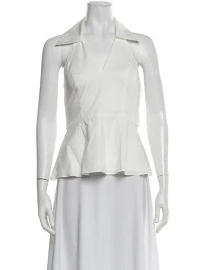 Pre-owned Hutch Halterneck Sleeveless Top In White