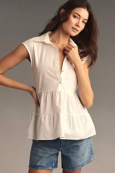 Hutch Henley Babydoll Tunic Top In White
