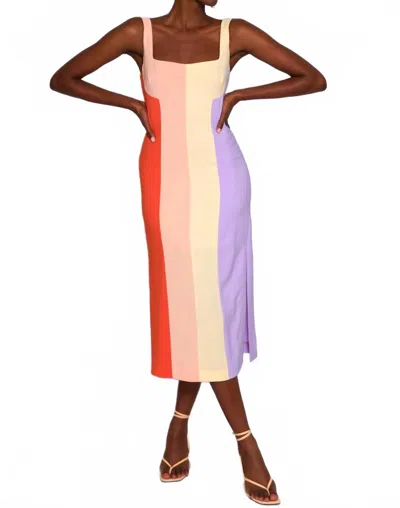Hutch Hensley Sunset Midi Dress In Cool Colorblock In Multi
